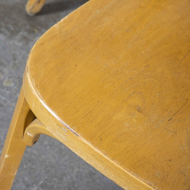 French Blonde Beech Bentwood Dining Chairs from Baumann, 1950s, Set of 4 For Sale - Image 9 of 11