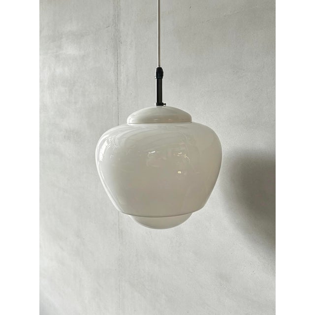 Czech Opaline Pendant Light by Napako, 1960s For Sale - Image 9 of 9