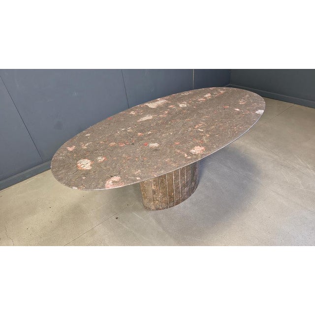Vintage Oval Marble Dining Table, 1970s For Sale - Image 6 of 11