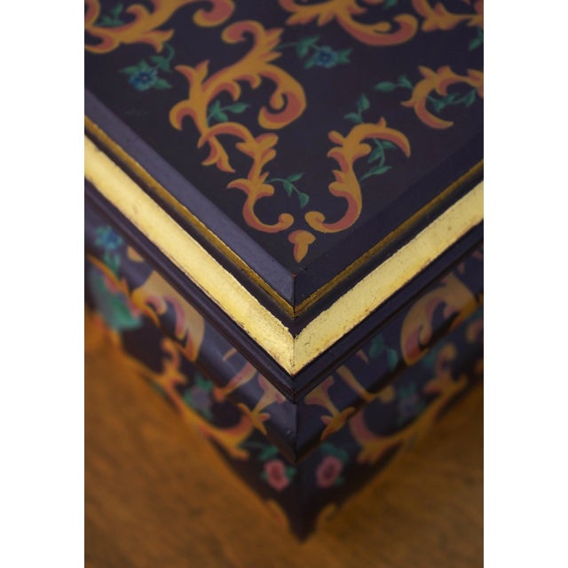 Italian Design Paint Decorated Wood Jewelry Box For Sale - Image 9 of 12