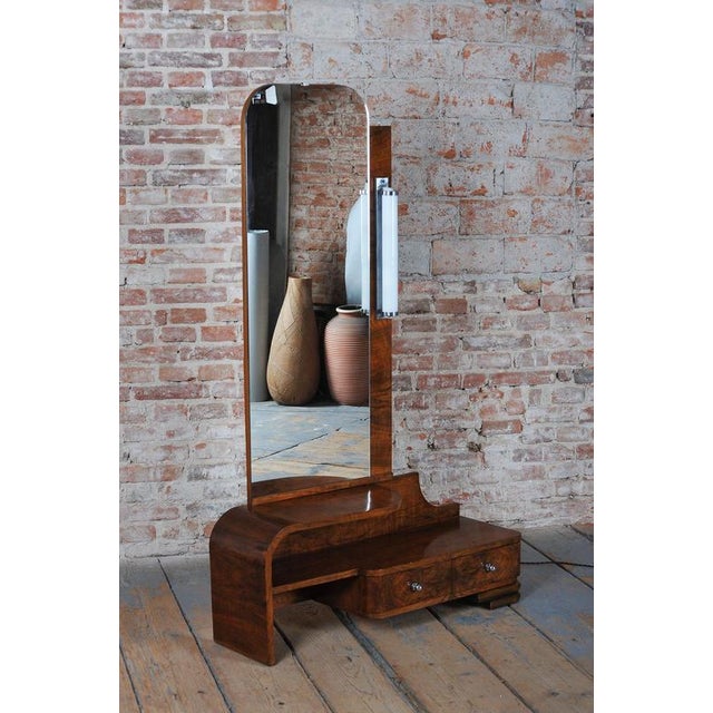 Art Deco Dressing Table in Walnut Veneer, Czech, 1930s For Sale - Image 15 of 18