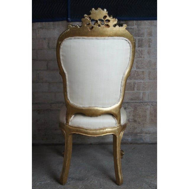 Gold 8 Antique Swedish 18th Century Baroque French Louis XV Rococo Gilt Dining Chairs For Sale - Image 8 of 10