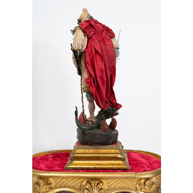 20th Century Neapolitan Saint Michael the Archangel Sculpture For Sale - Image 5 of 6