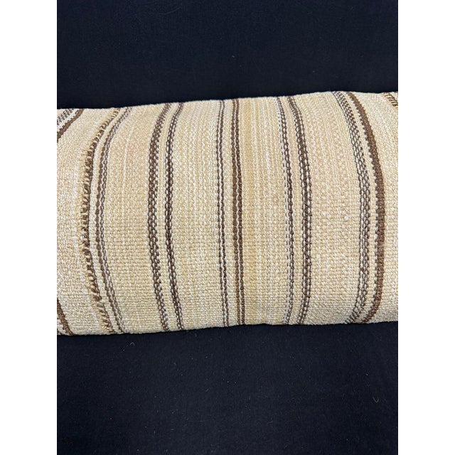 Contemporary Turkish Hemp Pillow Cushion Natural Beige Brown Cushion Cover 14"x40" For Sale - Image 3 of 4