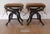 Pair of Neoclassical style X-frame stools from Thomas W. Morgan, a high-end LA-based furniture maker specializing in...