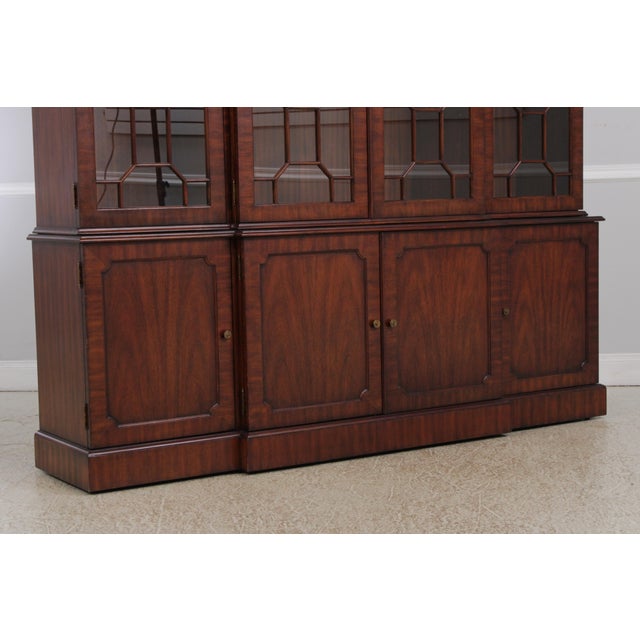 Maitland Smith Mahogany Georgian Style Breakfront For Sale - Image 12 of 18