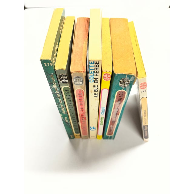 Mid-Century Modern Vintage Softcover French Colette Camus Sagan Sartre Books Set/7 For Sale - Image 3 of 7