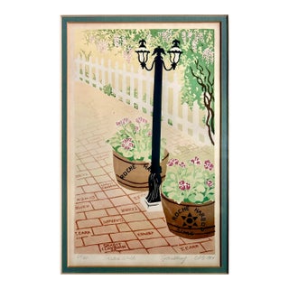 1984 Nancy & Lewis Spaulding Signed Serigraph "Garden Walk" For Sale