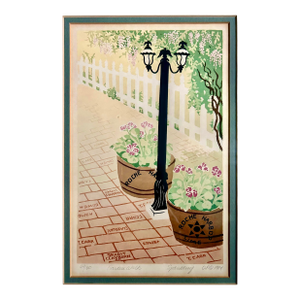 1984 Nancy & Lewis Spaulding Signed Serigraph "Garden Walk"