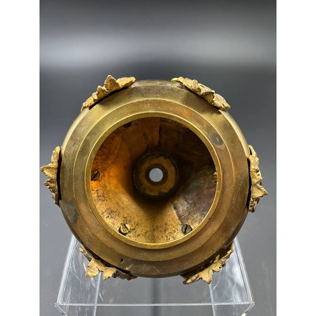 Metal Antique French Solid Brass Candle Holder For Sale - Image 7 of 13