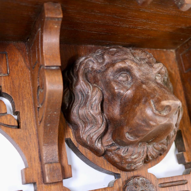 Wood 19th Century Black Forest Hand-Carved Wood Hunting Dog Wall Bracket Shelf For Sale - Image 7 of 11