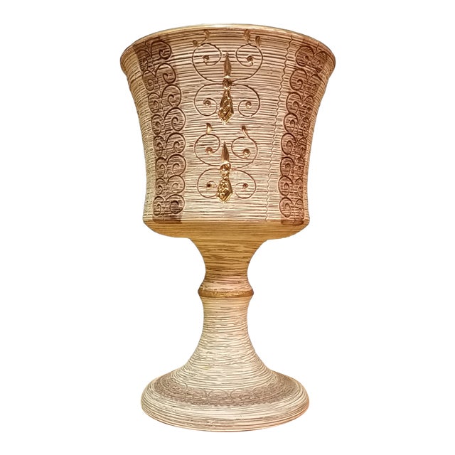 Vintage Fratelli Fanciullacci Italy Sgraffito Chalice Planter For Sale