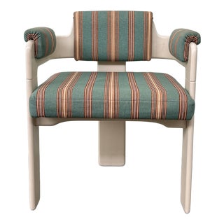 Vintage Lounge Chair in Wood and Fabric, 1970s For Sale
