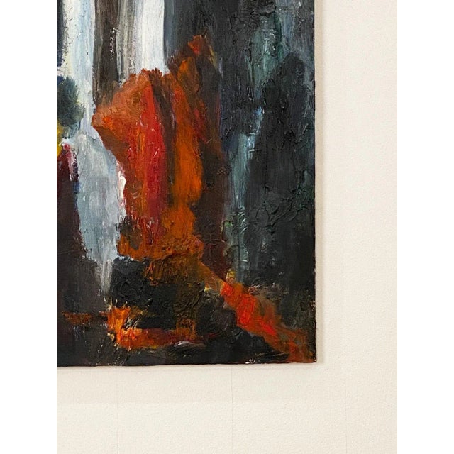 Abstract Mid-Century Abstract Oil on Canvas For Sale - Image 3 of 5