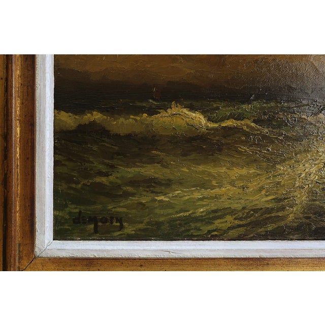 Albert Demoen, Seascape, 1940, Oil on Canvas, Framed For Sale - Image 4 of 13