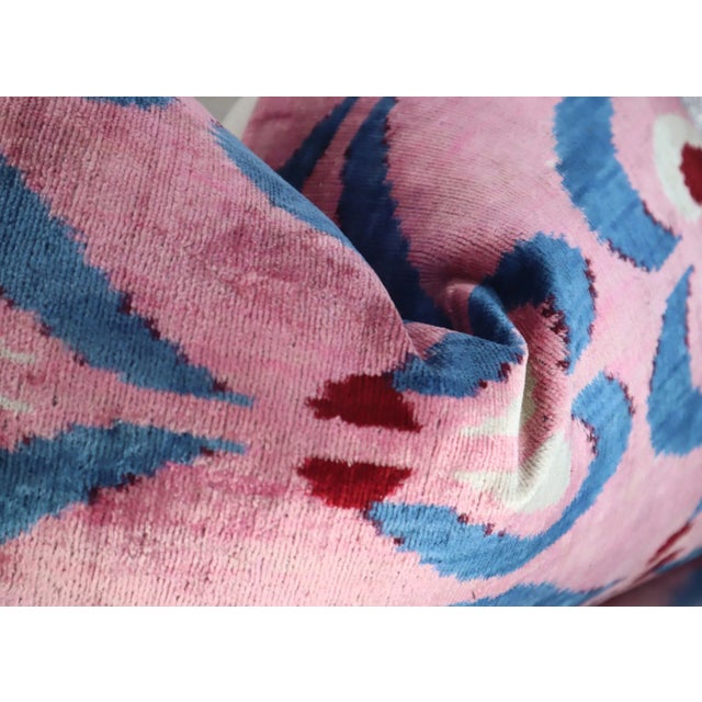 2020s Handmade Pink Silk Velvet Throw Pillow & Down Insert For Sale - Image 5 of 12