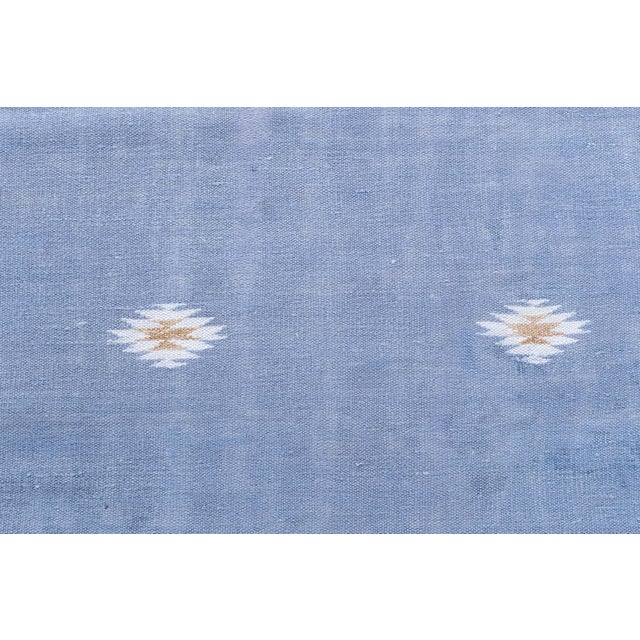 1950s Doris Leslie Blau Vintage Indian Dhurrie Cream Beige Flatweave Cotton Carpet For Sale - Image 5 of 11