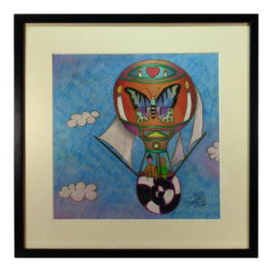 Jean Marc Brugeille Hot Air Balloon With Couple 2017 Drawings