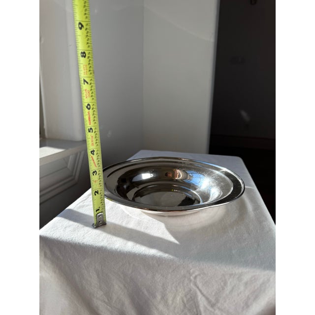 Vintage Sterling Silver Classic Plain Rim Bowl For Sale In Dallas - Image 6 of 7