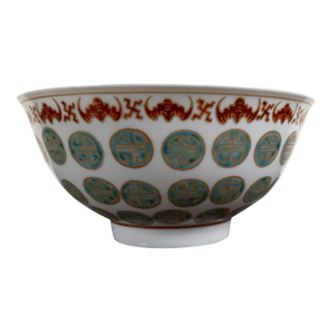 Chinese Porcelain Longevity Symbols Bowl