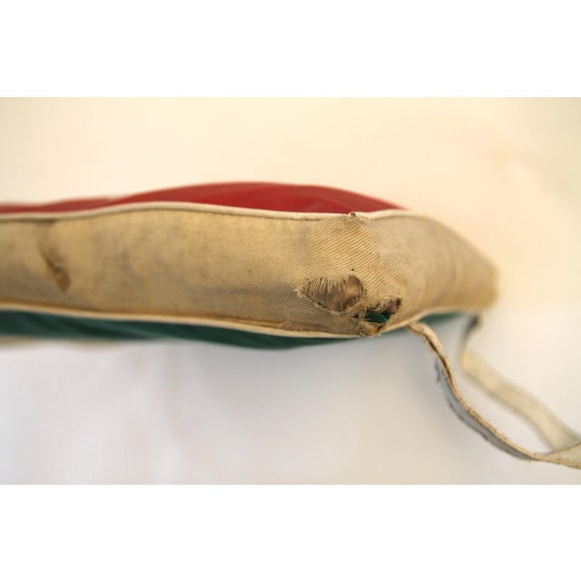 Vintage Perfection Loop Knot Red, White and Green Boat Cushion Chairish