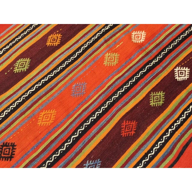 Orange Vintage Turkish Kilim Rug - 109" X 71.5" For Sale - Image 8 of 9