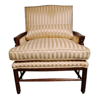 Minton-Spidell Silk Upholstered Armchair For Sale