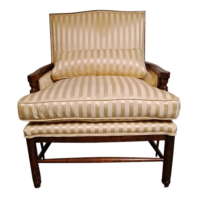 Minton-Spidell Silk Upholstered Armchair For Sale