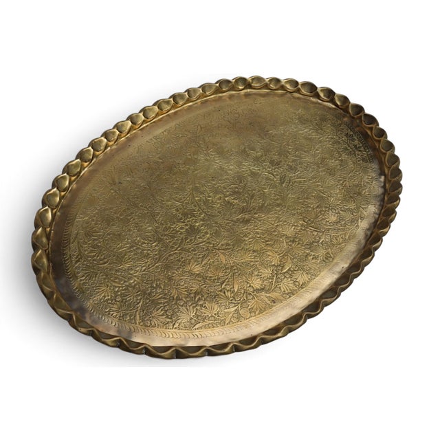 1950s Islamic Ottoman with Brass Table Tray, 1950s For Sale - Image 5 of 18