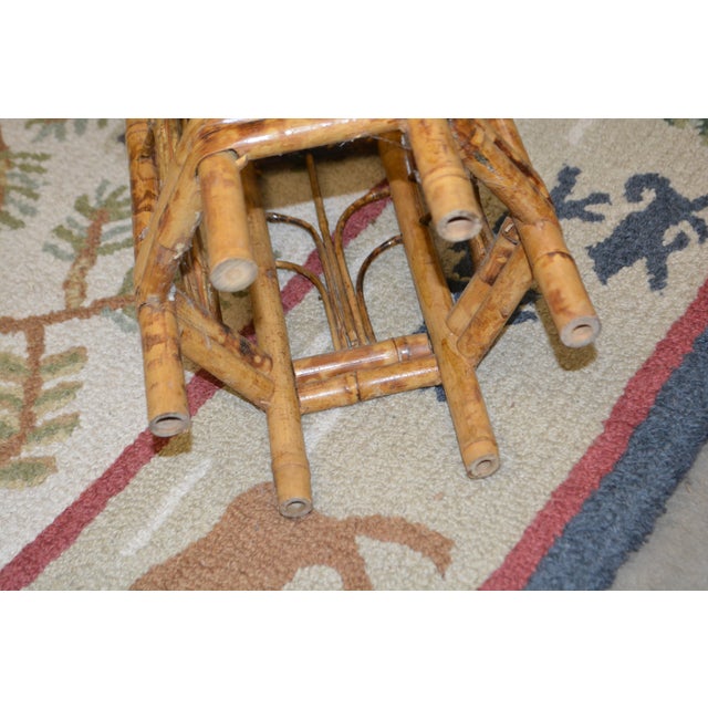 Vintage Bamboo Hexagonal Plant Stand / Table For Sale - Image 9 of 12
