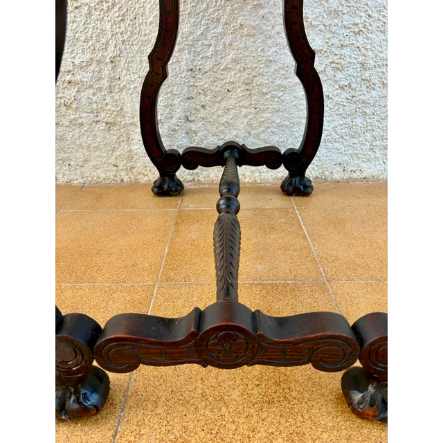 Spanish Baroque Style Oak Side Table, Early 20th Century For Sale - Image 16 of 17