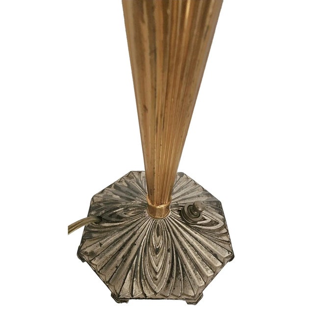 Pair of 1920s Art Deco Bronze Candle Lamps Skyscraper Base, Nickel & Gold Plated For Sale - Image 4 of 18