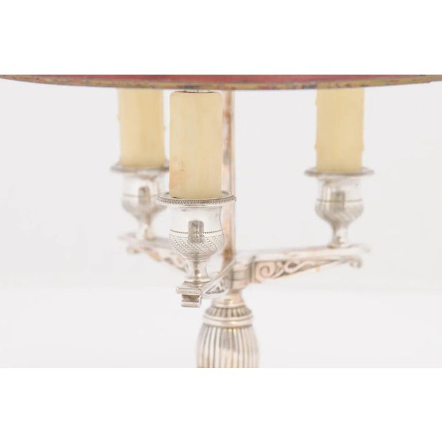 Early 20th Century Silver Plate French Buillotte Lamp For Sale In Atlanta - Image 6 of 9