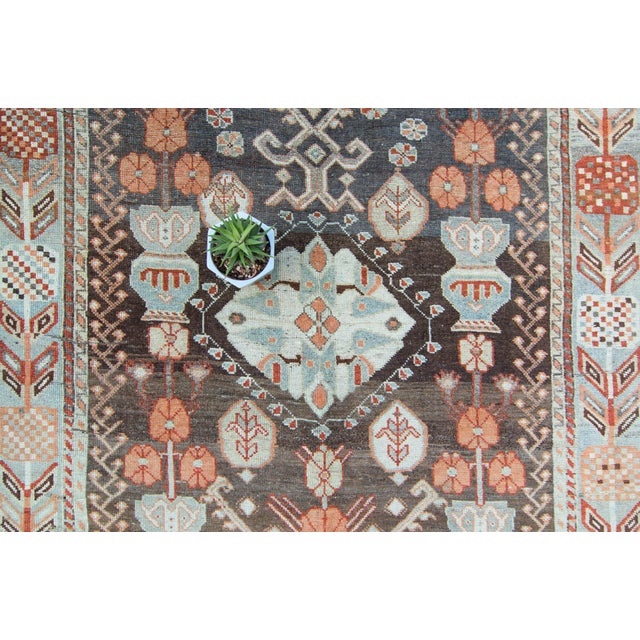 Traditional 1920s Vintage Caucasian Karabagh Vase Wool Pile Handwoven Rug For Sale - Image 3 of 11