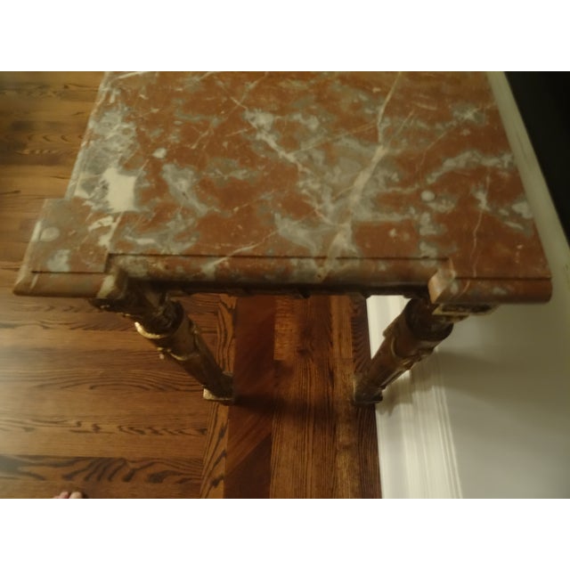 Gold Late 18th Century Neoclassical Giltwood Console With Marble Top For Sale - Image 8 of 9