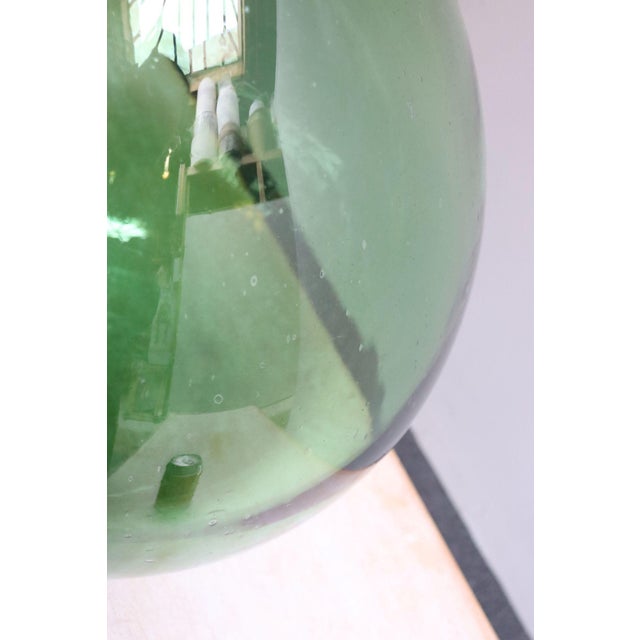 Vintage Italian Emerald Green Blown Glass Teardrop-Form Demijohn Carboy For Sale - Image 12 of 18