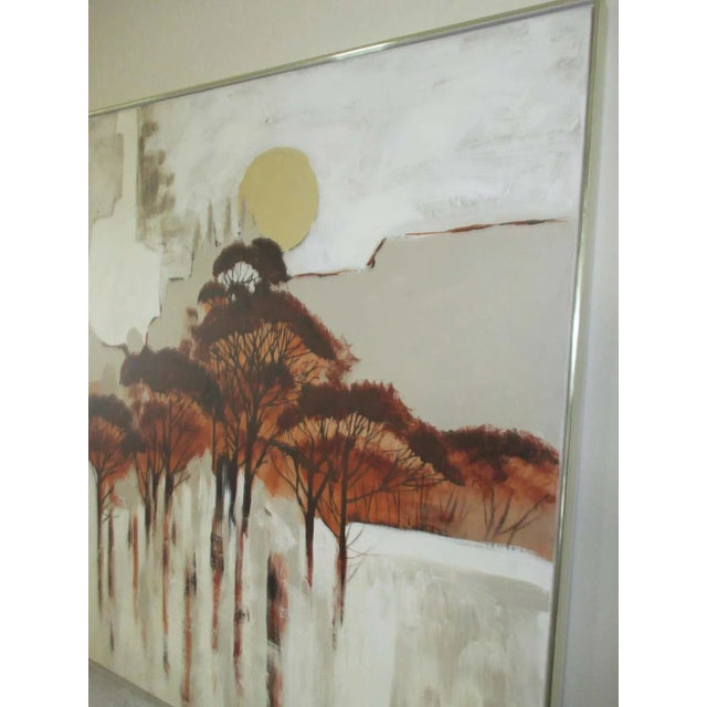 Mid 20th Century "Sunrise" Abstract Landscape Lee Reynolds Painting, Framed For Sale - Image 9 of 12
