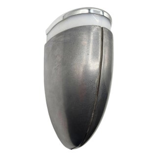 A Machine Age Streamline Brushed Aluminum Wall Sconce, 7 Available For Sale