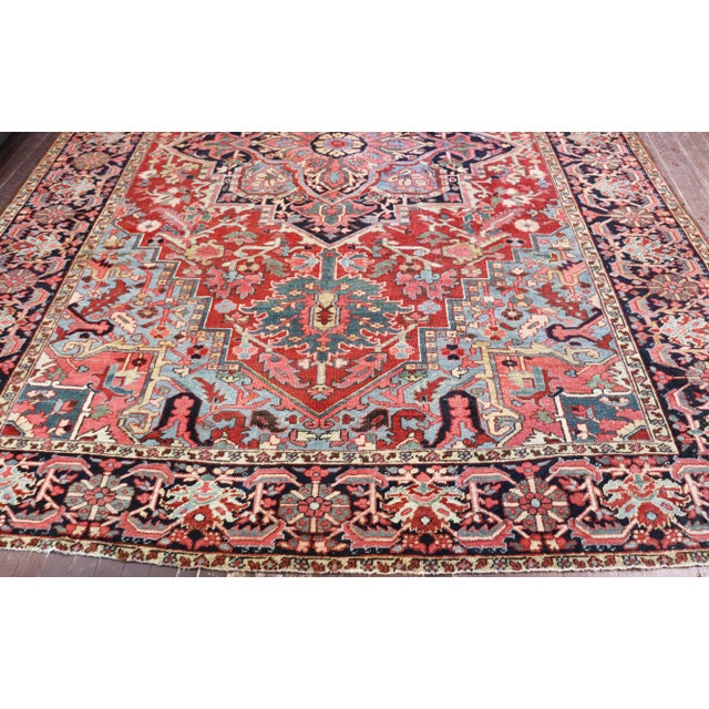Traditional Antique Persian Heriz/Serapi Carpet, 8.3x11.7 For Sale - Image 3 of 11