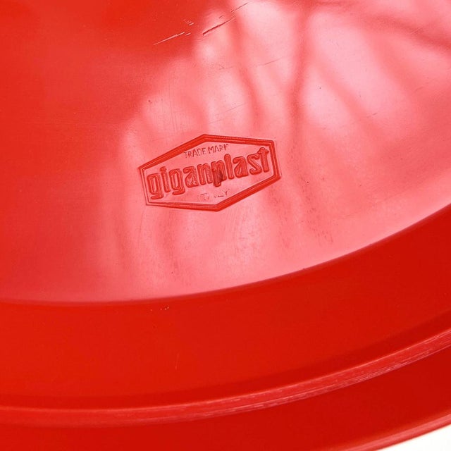 Red Taormina Table and Stools from Giganplast, 1970s, Set of 5 For Sale - Image 8 of 11
