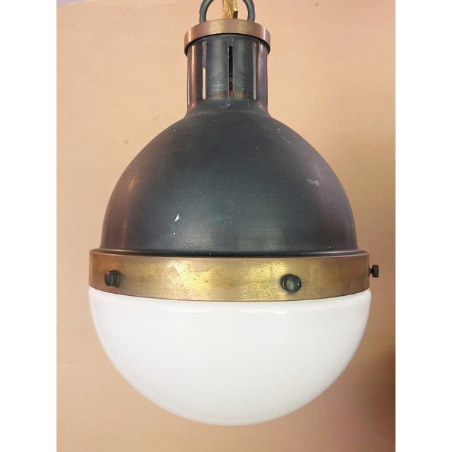 Visual Comfort Hicks Globe Pendant Lights by Thomas O'Brien - A Pair For Sale - Image 4 of 6