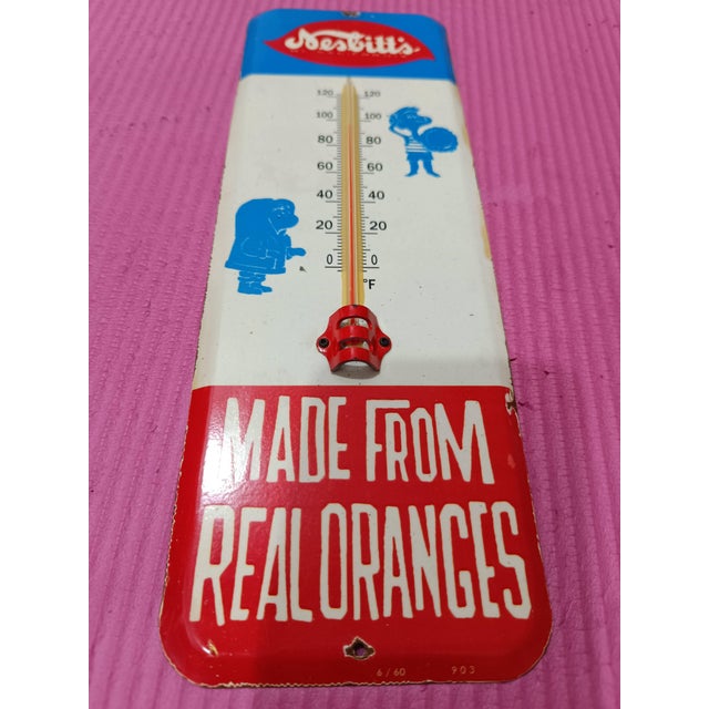 Premium Vintage Style Nesbitt's of California Orange Soda Advertising Thermometer Sign For Sale - Image 4 of 9