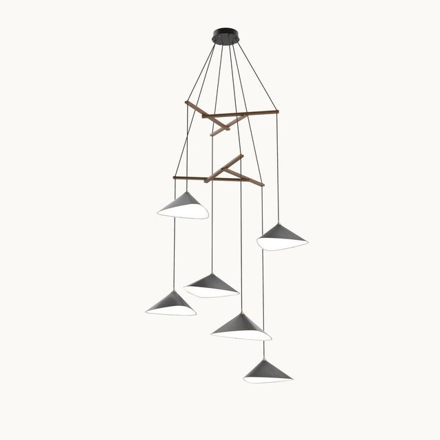 Contemporary Emily V6 Group Hanging Lamp from Moss For Sale - Image 3 of 11