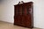 English Baker Furniture Style English Georgian Carved Mahogany Breakfront Bookcase Cabinet With Drop Front Secretary Desk For Sale - Image 3 of 13