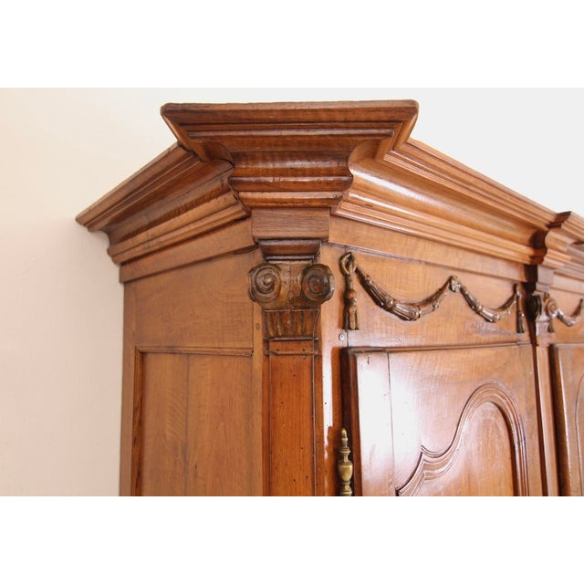 Wood Antique Louis XVI Walnut Wardrobe For Sale - Image 7 of 18