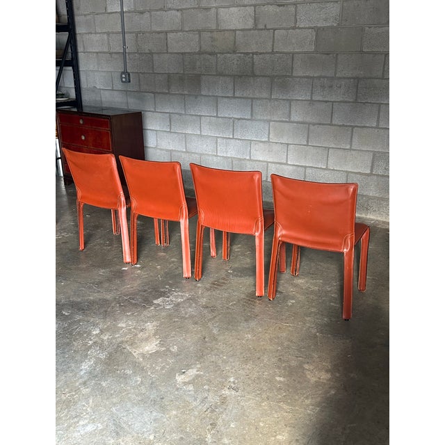 Cassina Vintage Mario Bellini for Cassina Cab Chairs, Model 412- Set of Four For Sale - Image 4 of 12