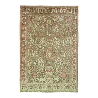 Early 20th Century Persian Tabriz Pictorial Prayer Rug - 4'7" x 6'2" For Sale