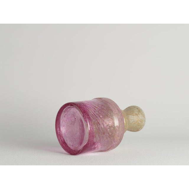 Glass Bubblegum Pink and Yellow Art Glass Vase by Milan Vobruba, Sweden, 1980s For Sale - Image 7 of 14