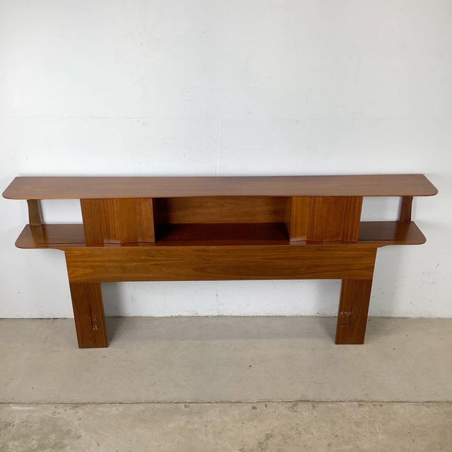 Mid-Century Modern Mid-Century Modern Walnut Storage Headboard For Sale - Image 3 of 12