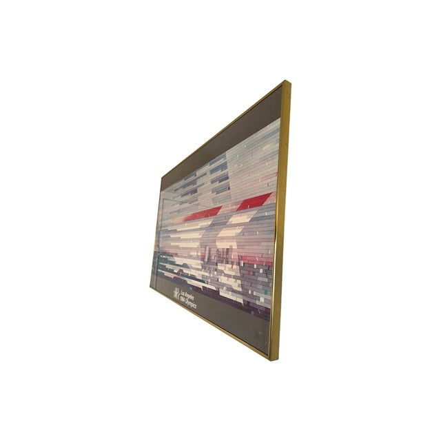 Metal Vintage 1984 Los Angeles Olympics Framed Poster Postmodern Art Brass 1980s Stars in Motion Moshe Elimelech. For Sale - Image 7 of 9